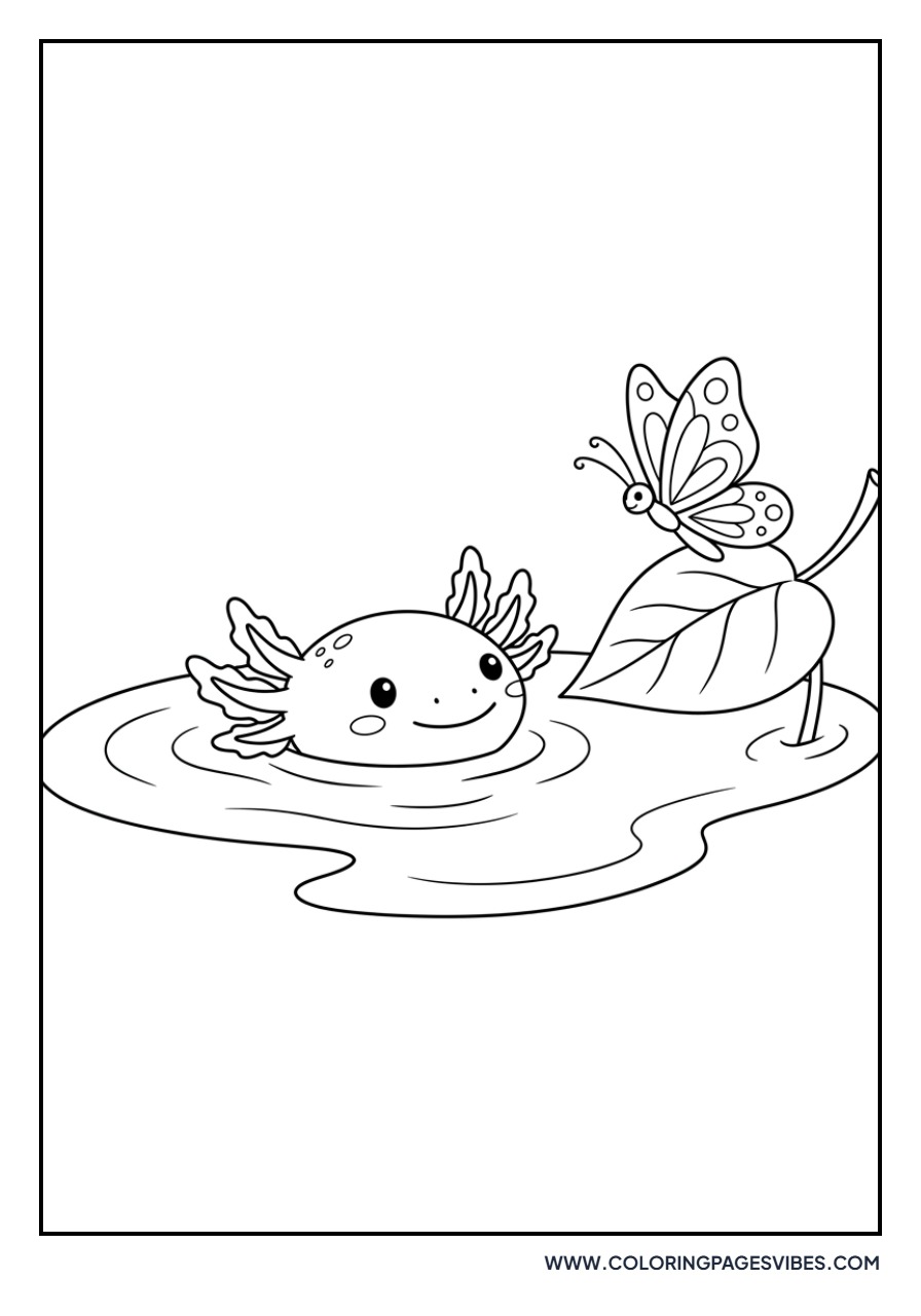 Axolotl and a Butterfly