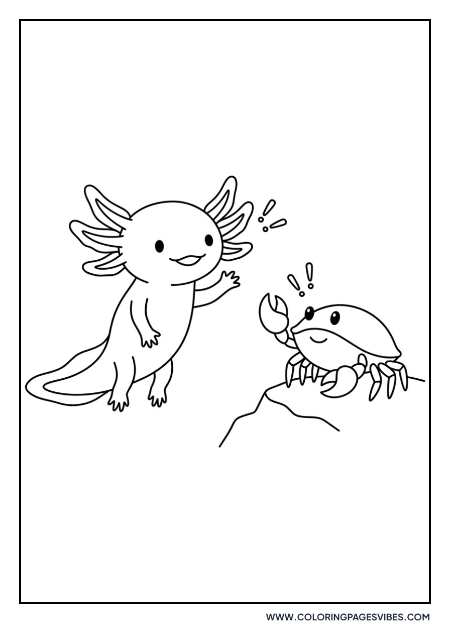 Axolotl and a Crab