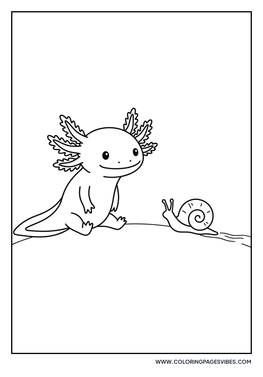 Axolotl and a Snail