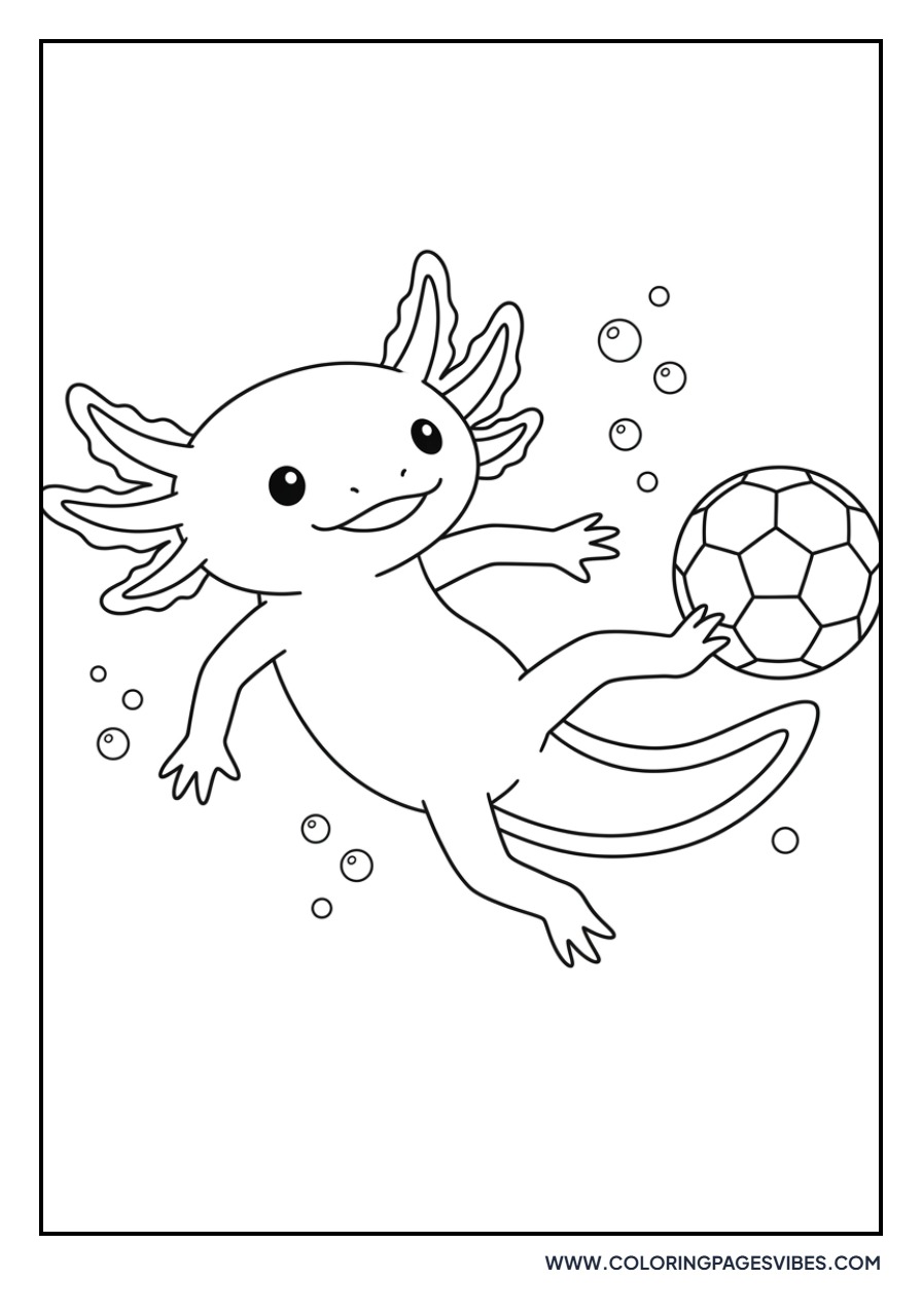 Axolotl Playing Football