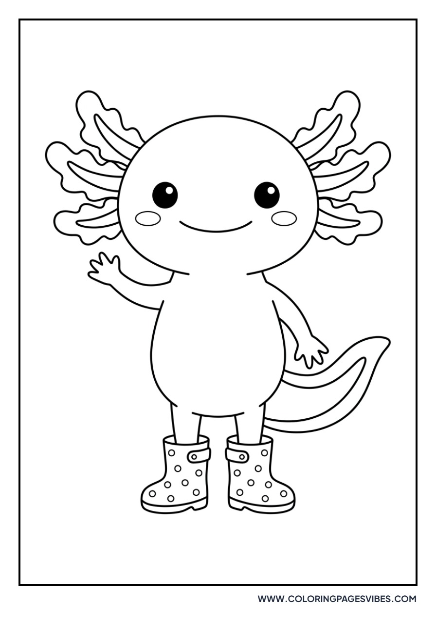 Axolotl with Rain Boots