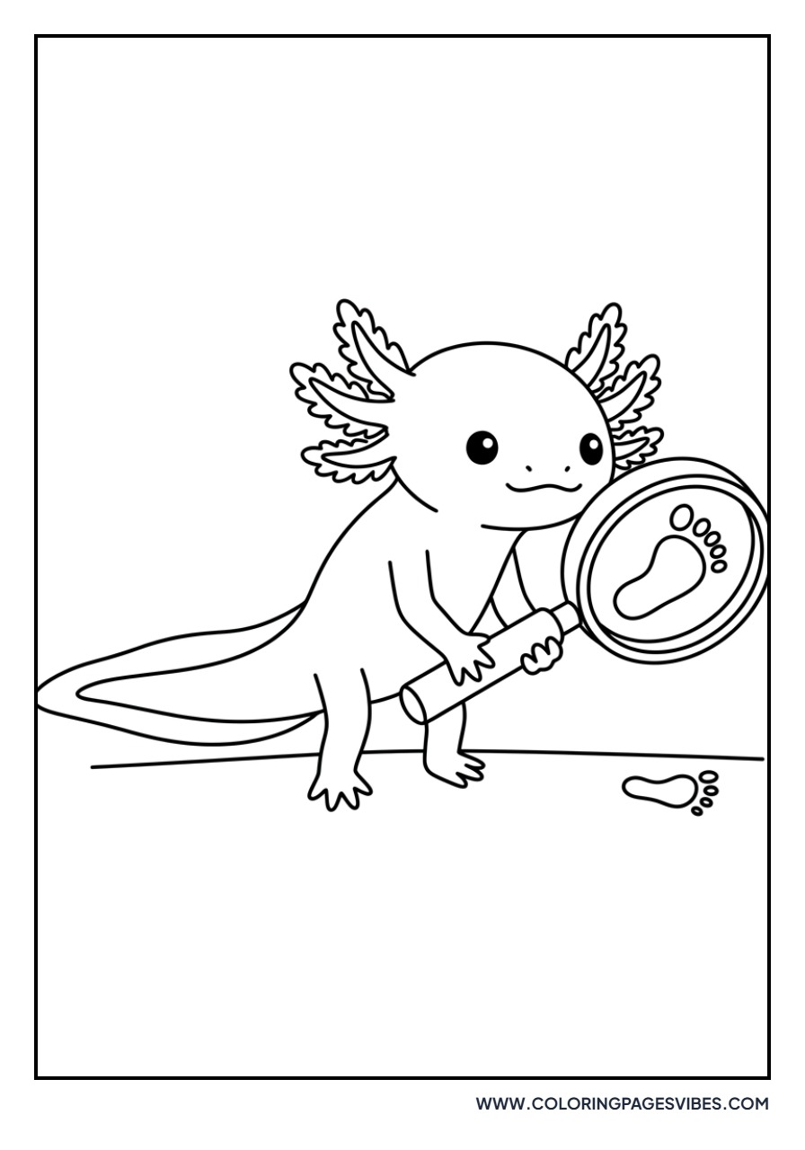 Detective Axolotl Magnifying