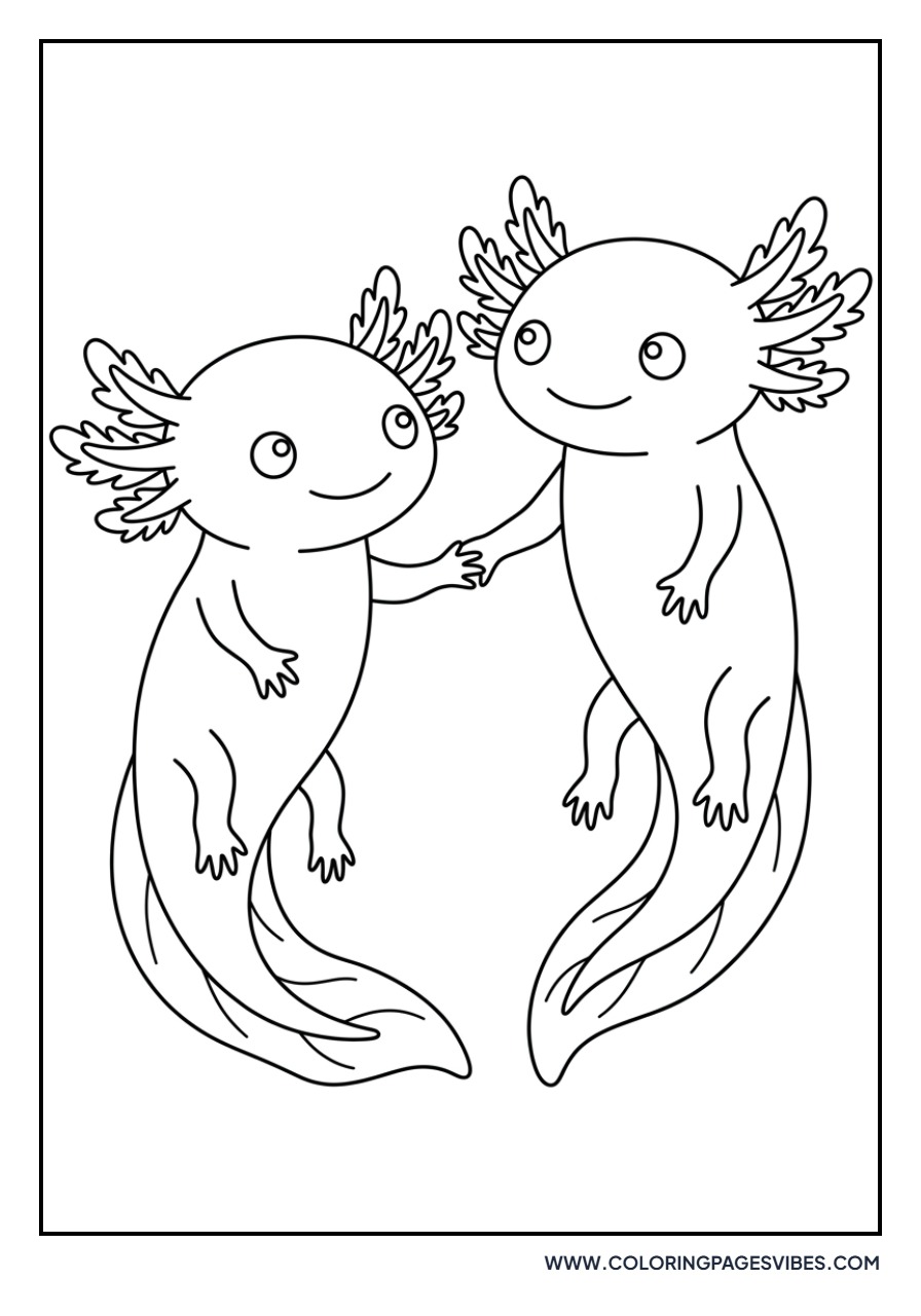 Duo of Friendly Axolotls