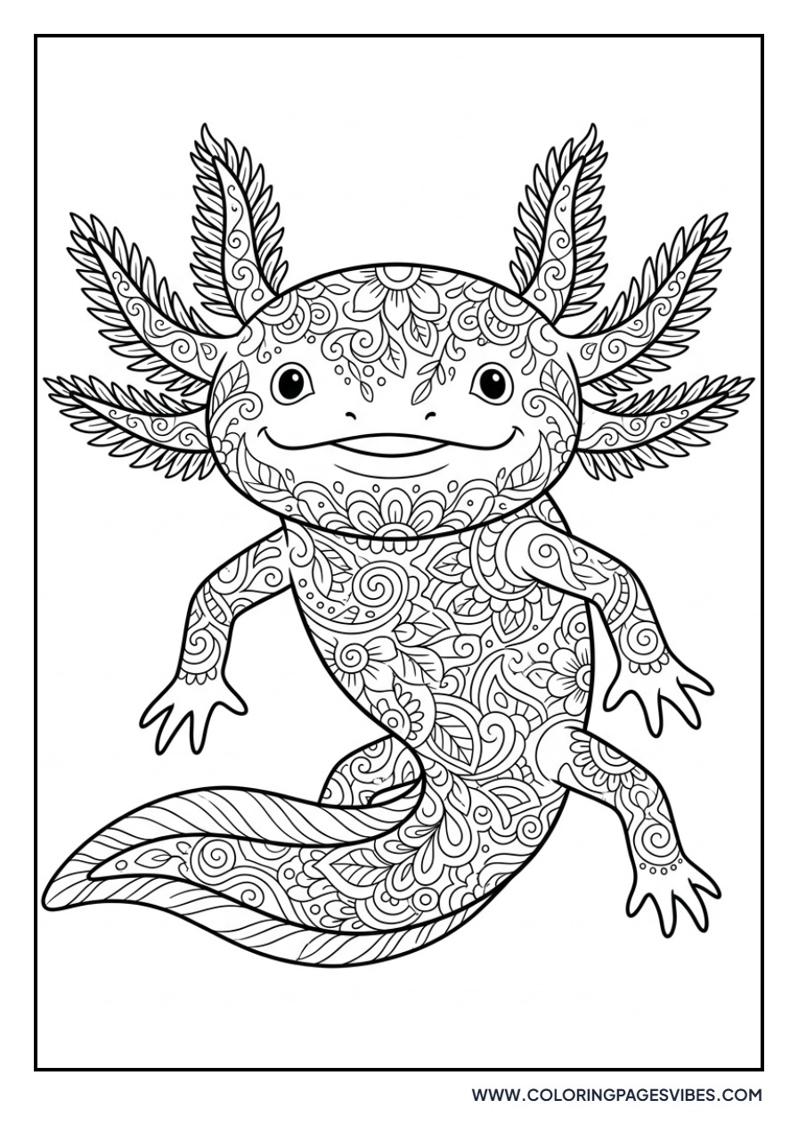 Mandala Pattern Axolotl