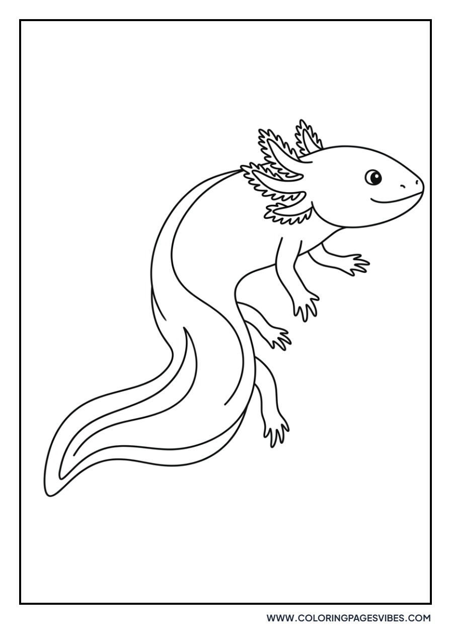 Realistic Swimming Axolotl