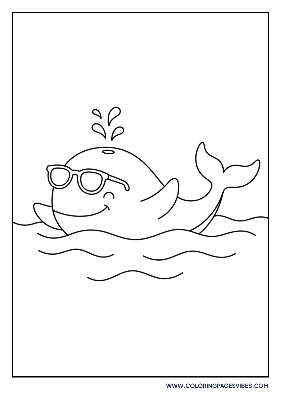Blue Whale Wearing Sunglasses