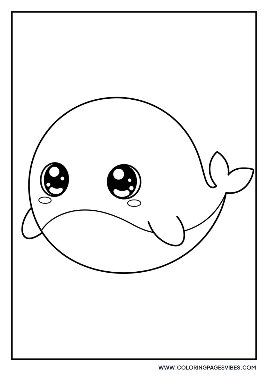 Kawaii Whale with Big Eyes