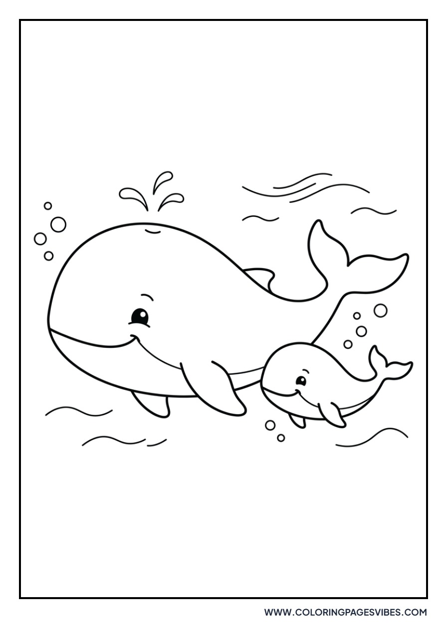 Mother and Calf Blue Whale