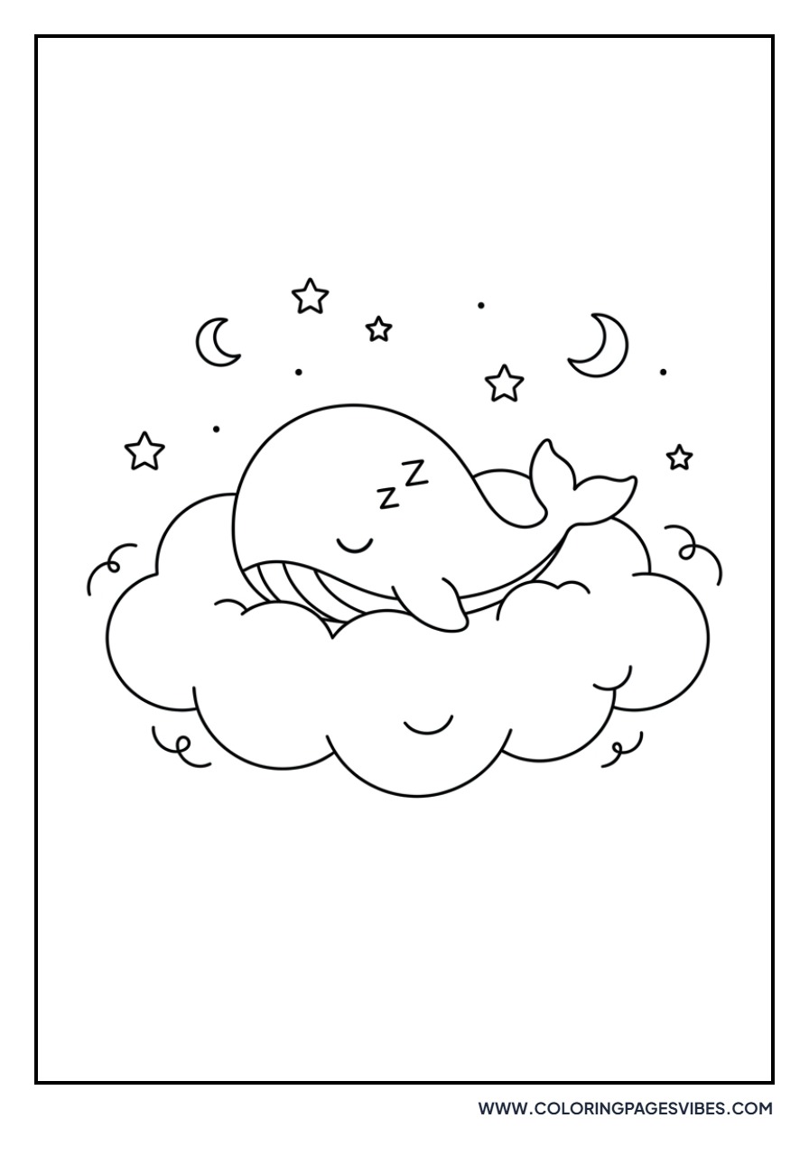 Sleeping Whale on a Cloud