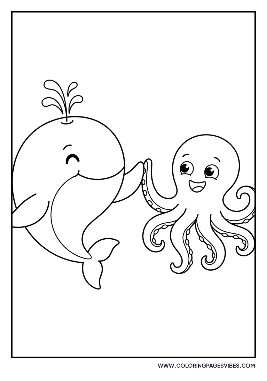 Whale and Octopus High-Five