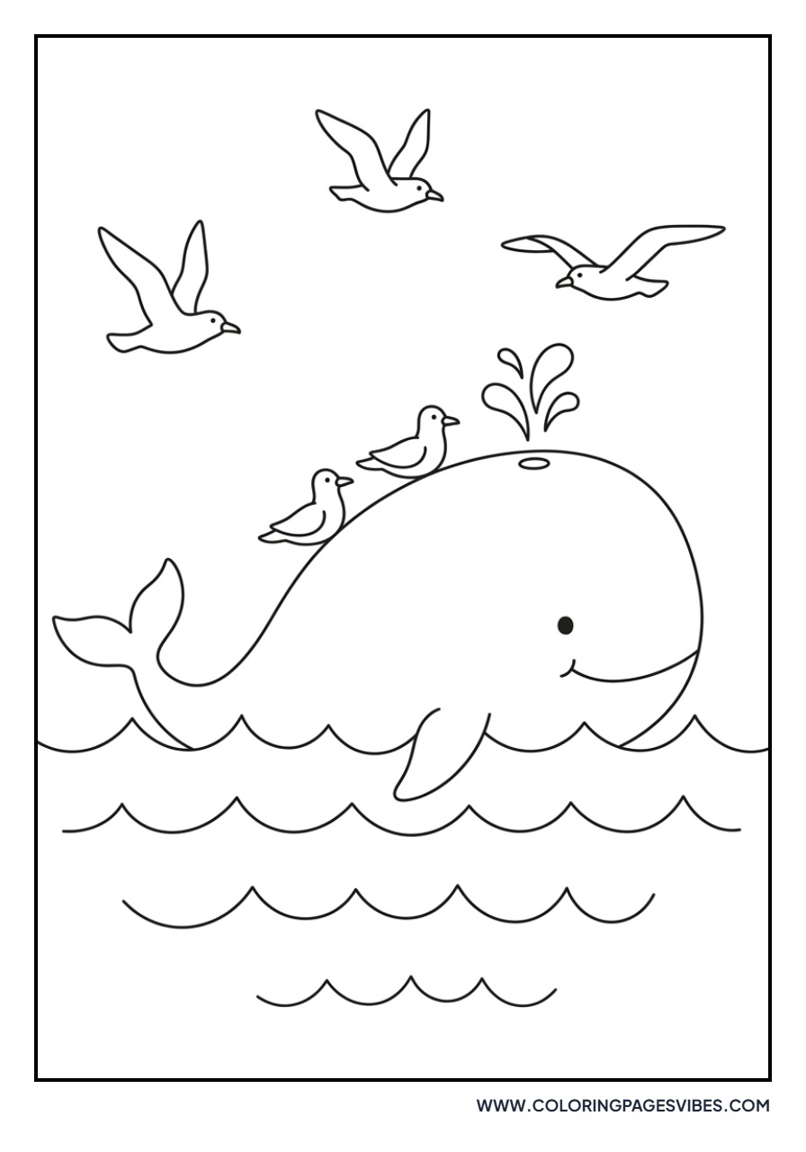 Whale and Seagulls
