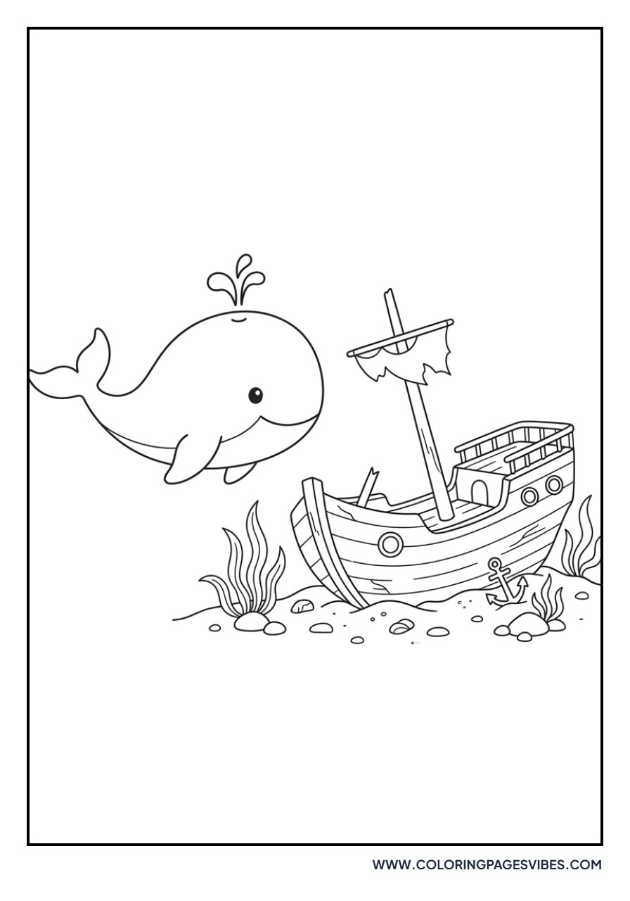 Whale and Sunken Ship