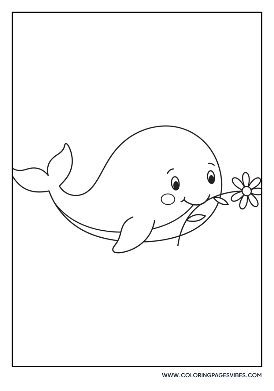 Whale Holding a Flower