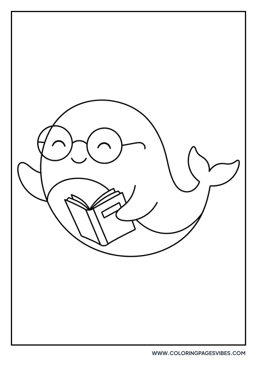 Whale Reading a Book