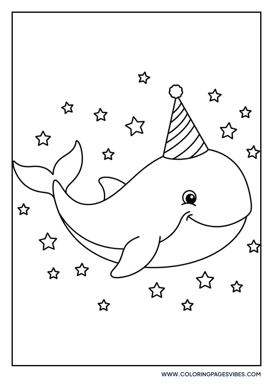 Whale with a Party Hat