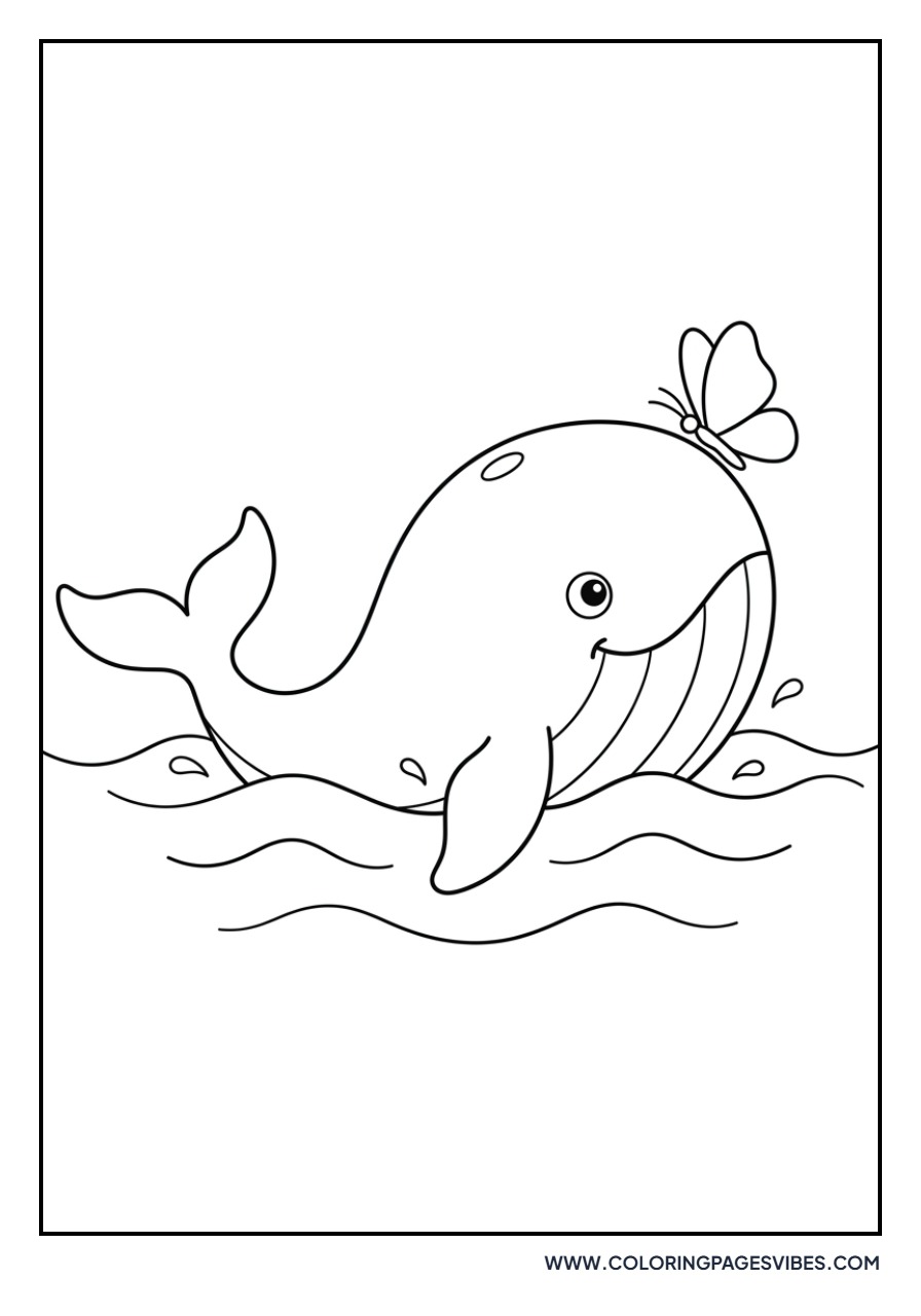 Whale with Butterfly Friend