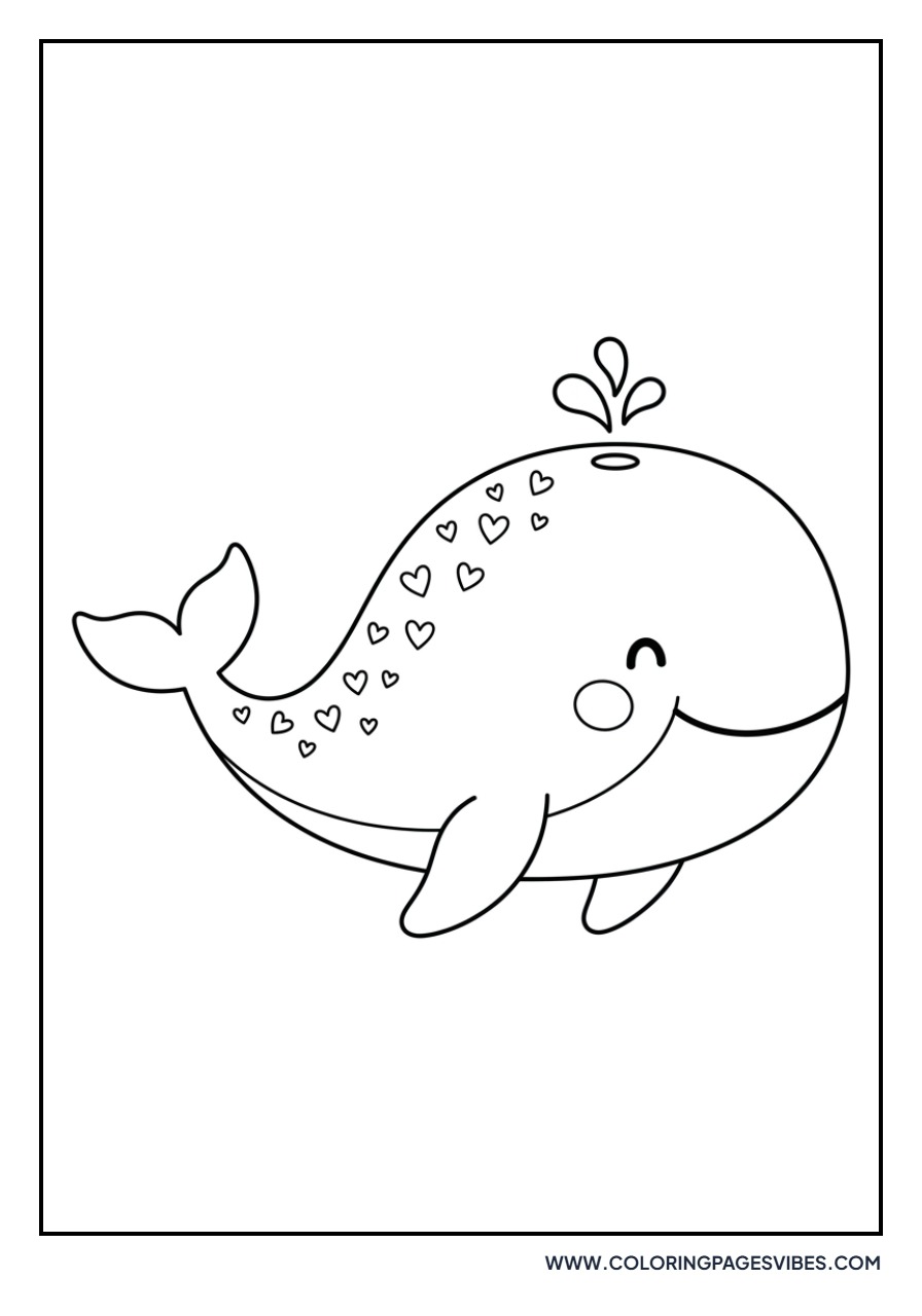 Whale with Heart Pattern