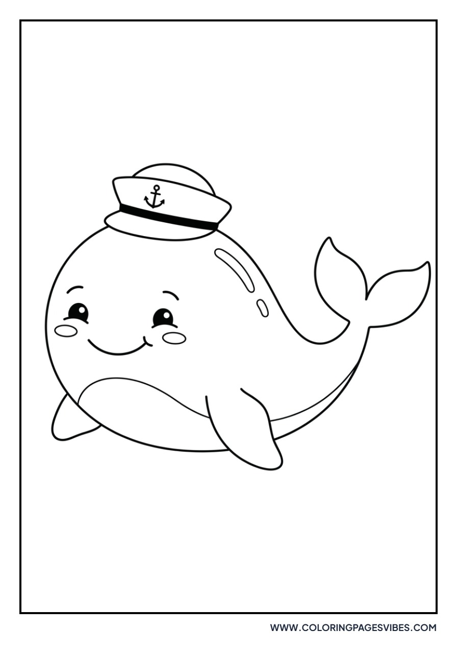 Whale with Sailor Cap