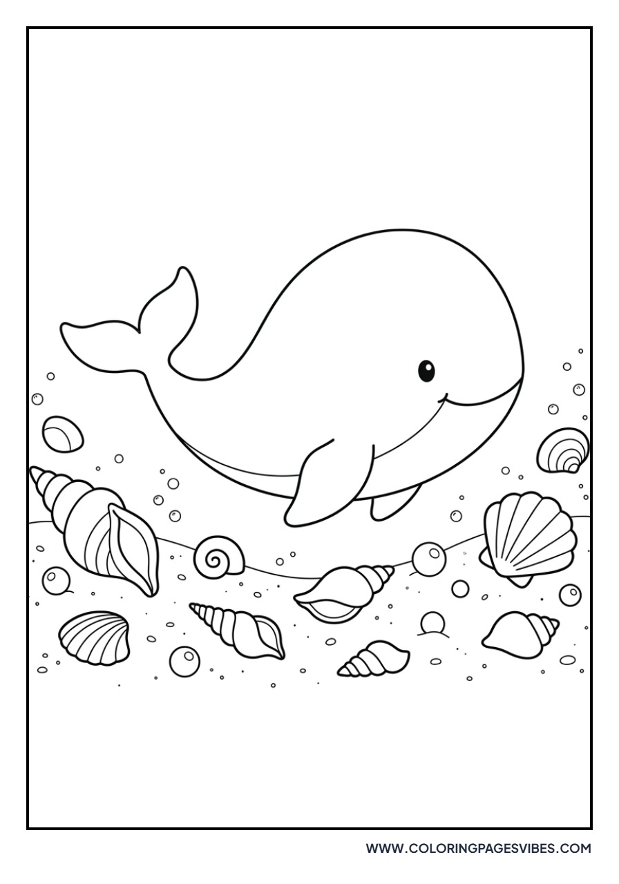 Whale with Sea Shells