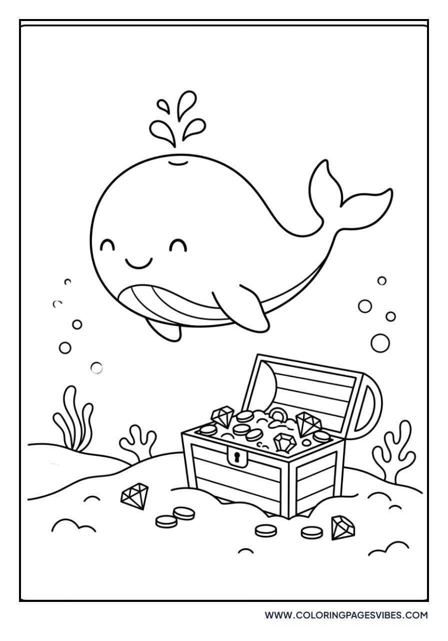 Whale with Treasure Chest