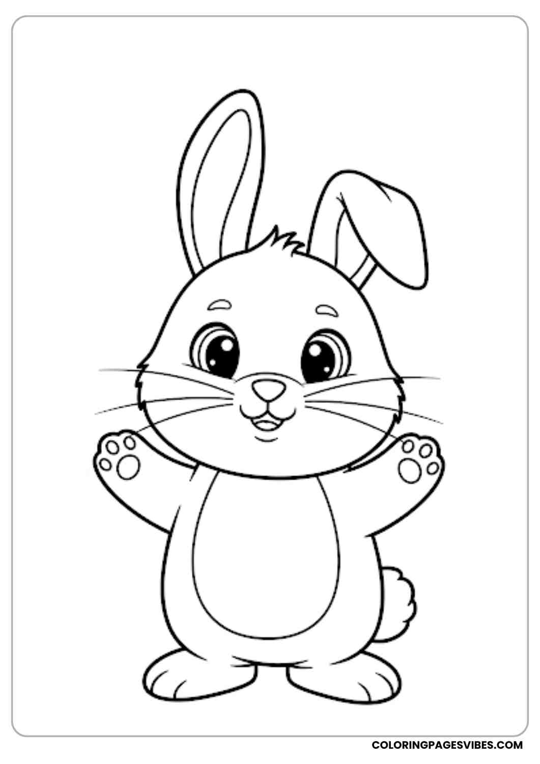 bunny standing with paws up coloring page