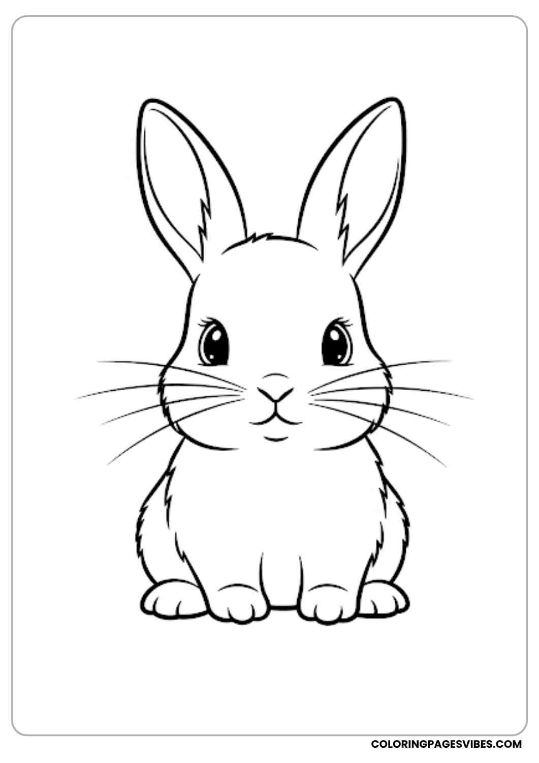 baby bunny sitting simple outline coloring page