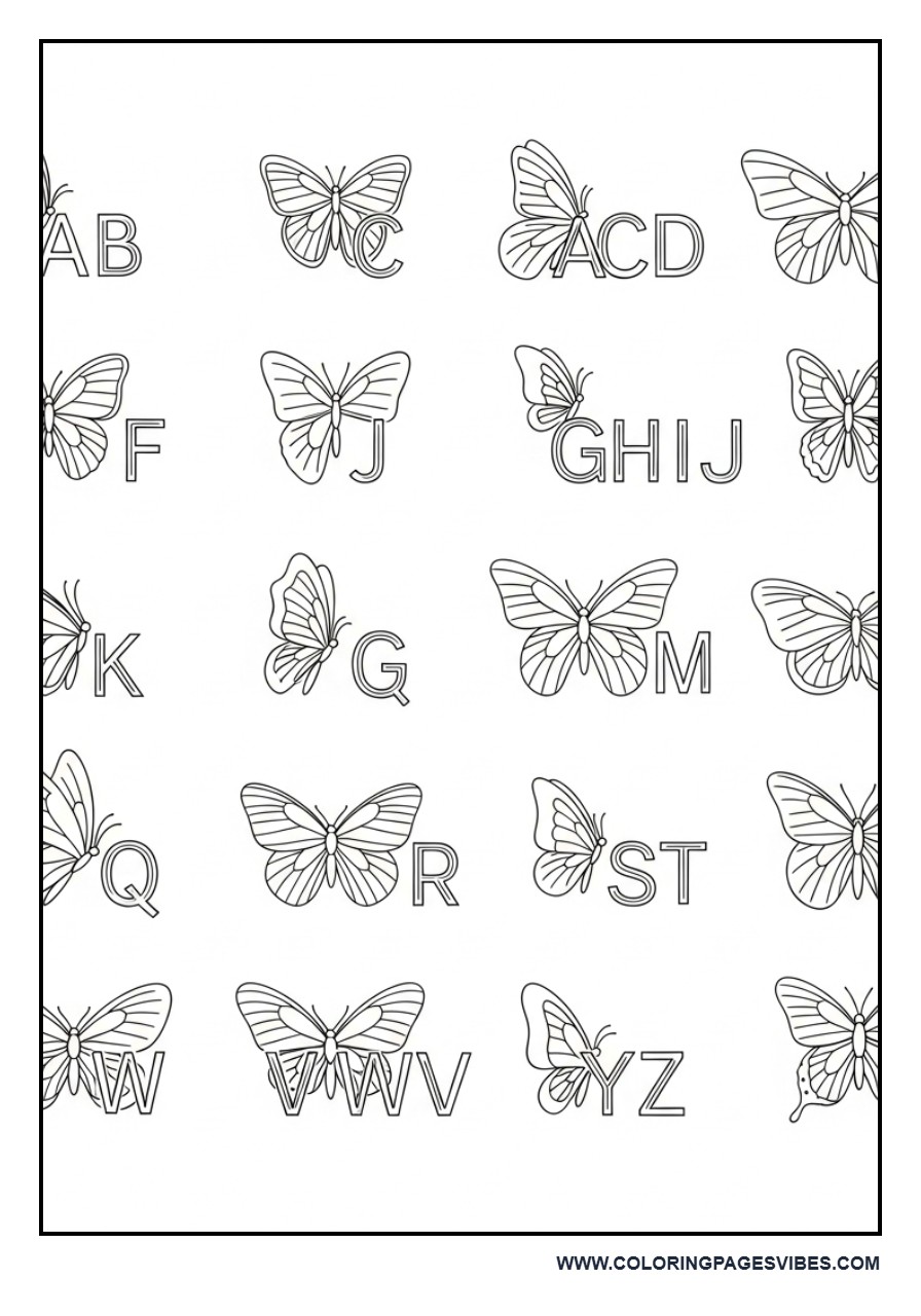 Alphabet Butterflies Pattern