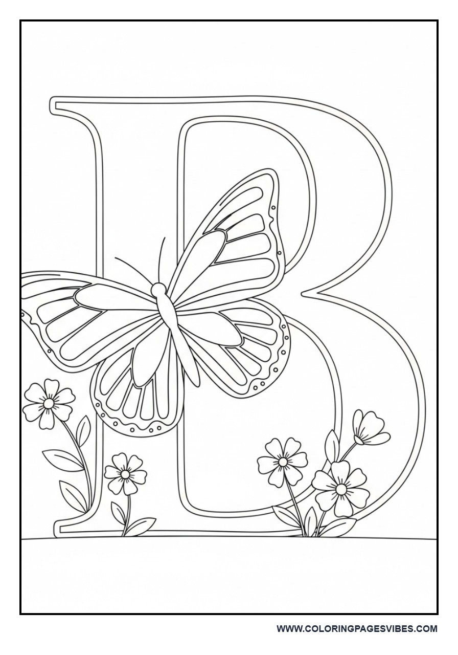 Butterfly Alphabet Page (B for Butterfly)