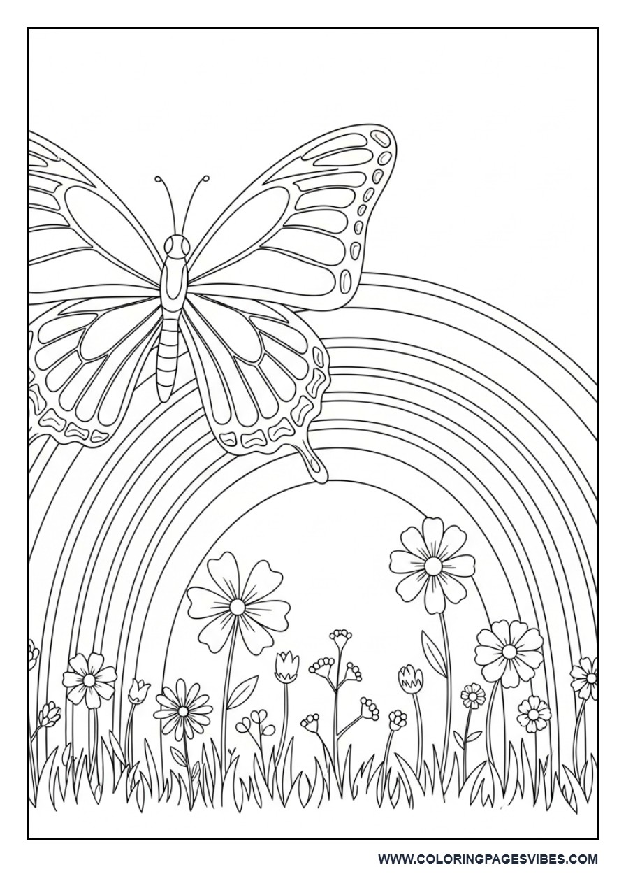 Butterfly and Rainbow Garden