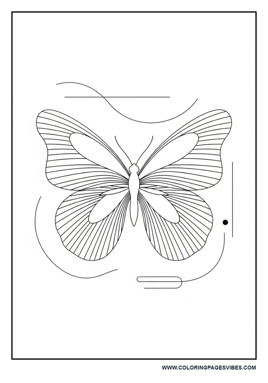 Butterfly Line Art Poster Style