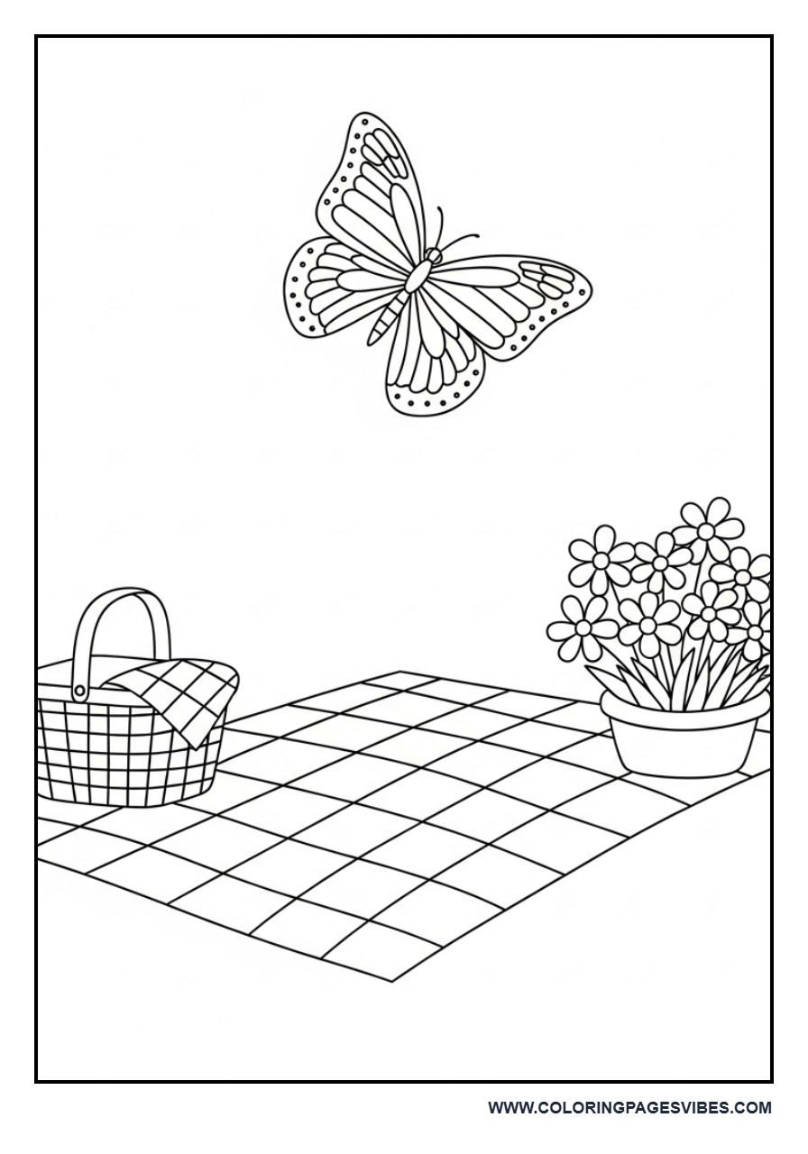 Butterfly Picnic Style Scene