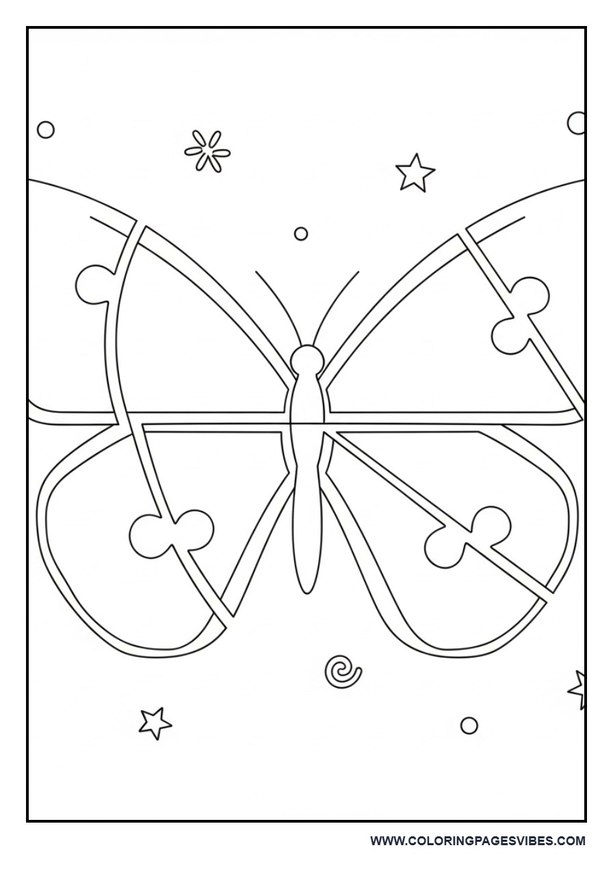 Butterfly Puzzle Pieces Design