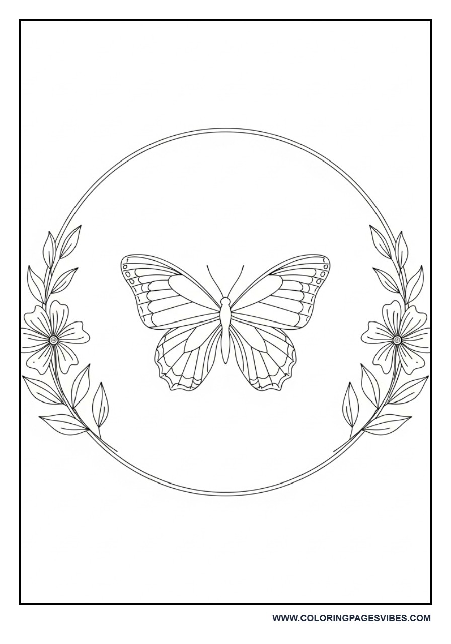 Butterfly with Circular Frame