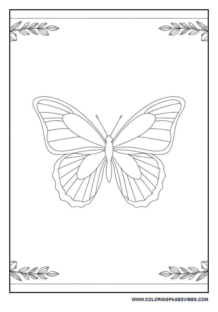 Butterfly with Decorative Corners