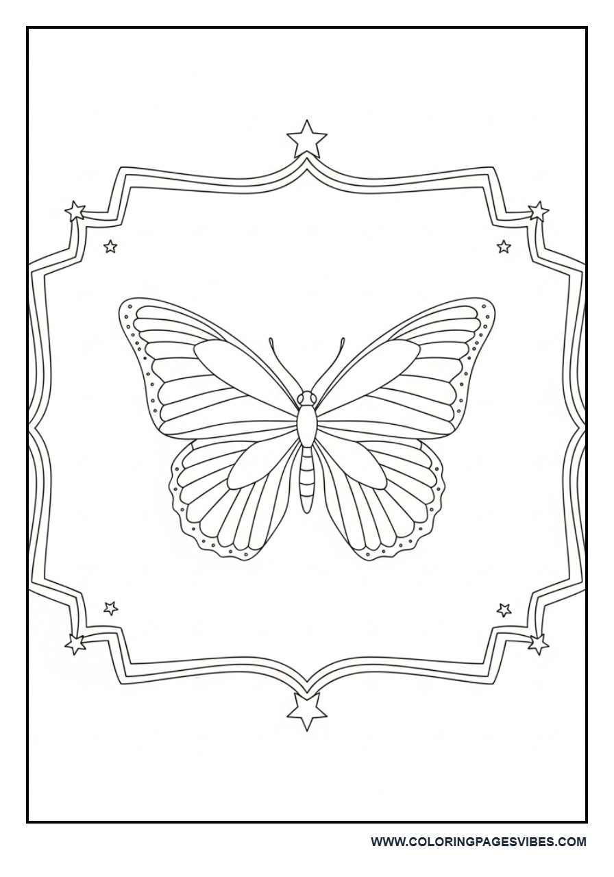 Butterfly with Decorative Frame