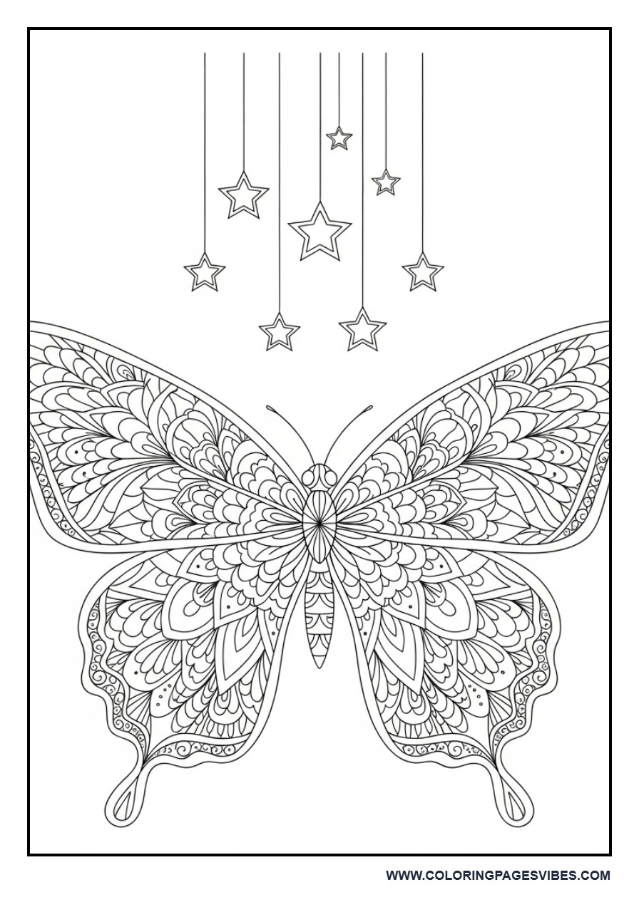 Butterfly with Hanging Stars