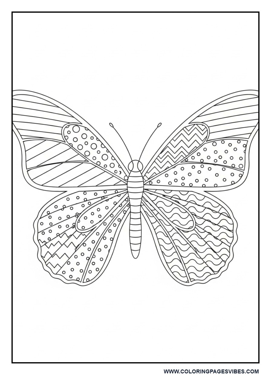 Butterfly with Pattern Practice Shapes