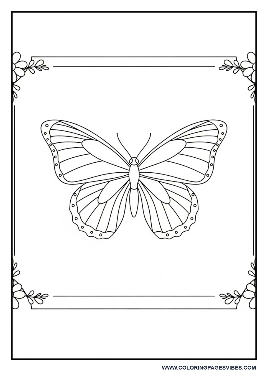 Butterfly with Simple Frame Border