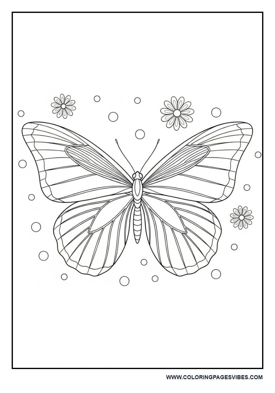 Butterfly with Wing Vein Detail