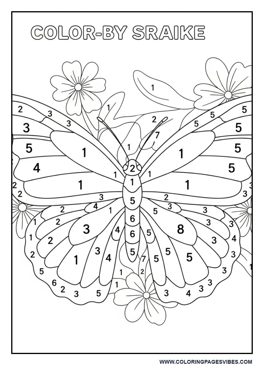 Color by Number Butterfly