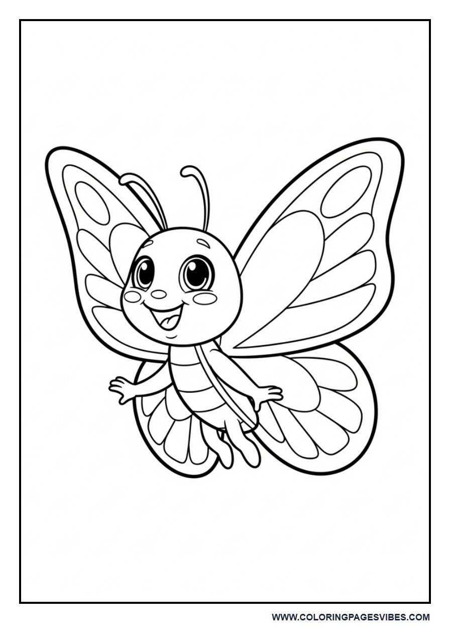 Happy Butterfly Character