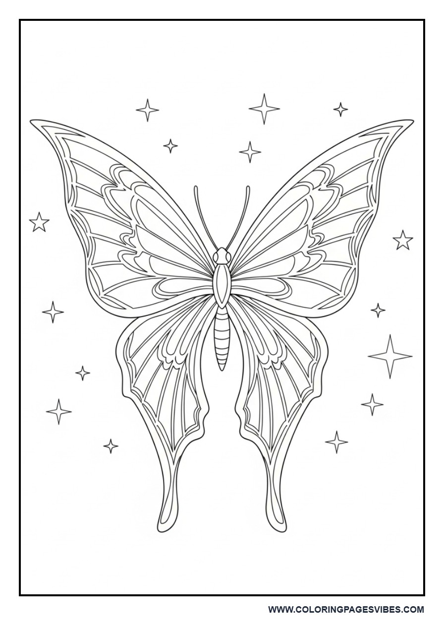 Magical Butterfly with Stars