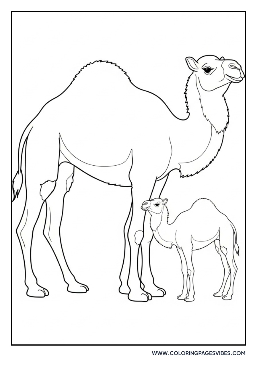 Baby Camel with Mother