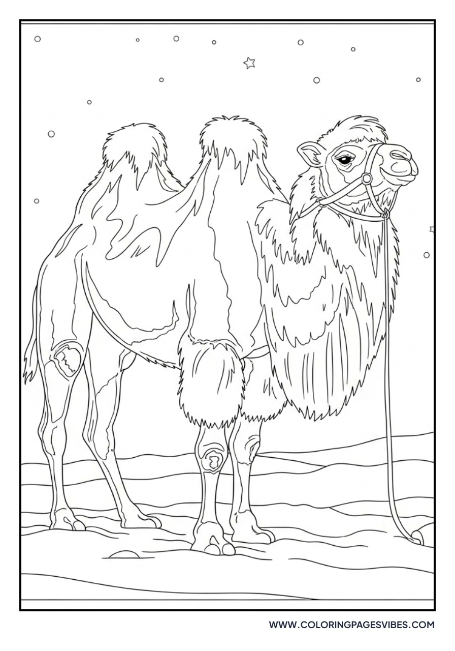 Bactrian Camel in Snow