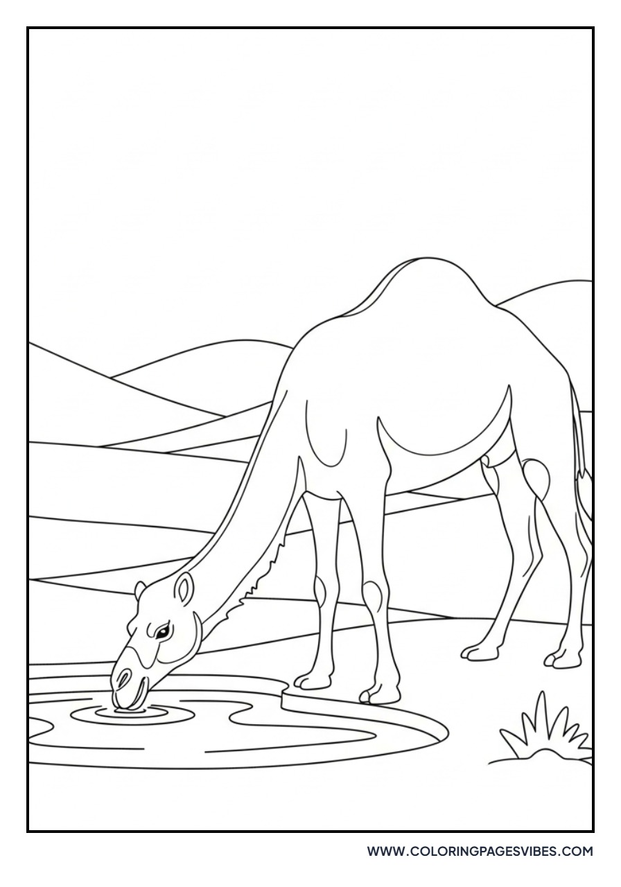 Camel at an Oasis
