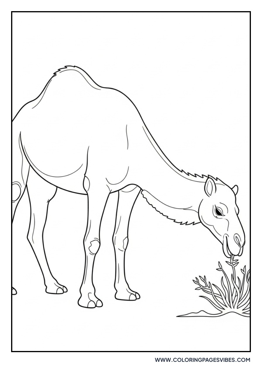 Camel Eating Leaves
