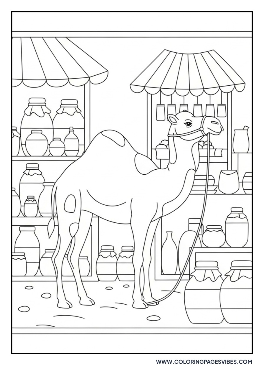 Camel in a Marketplace