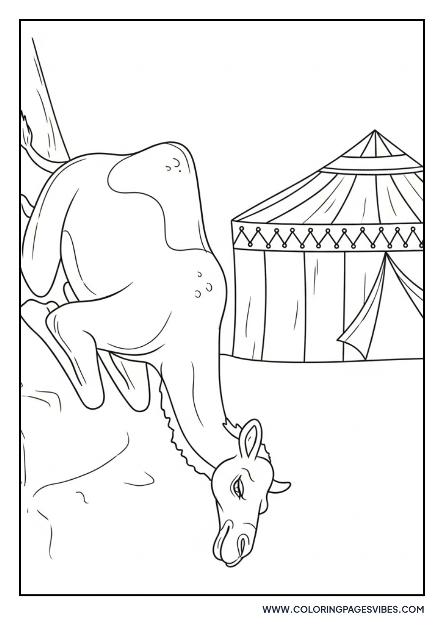 Camel in a Tent Scene