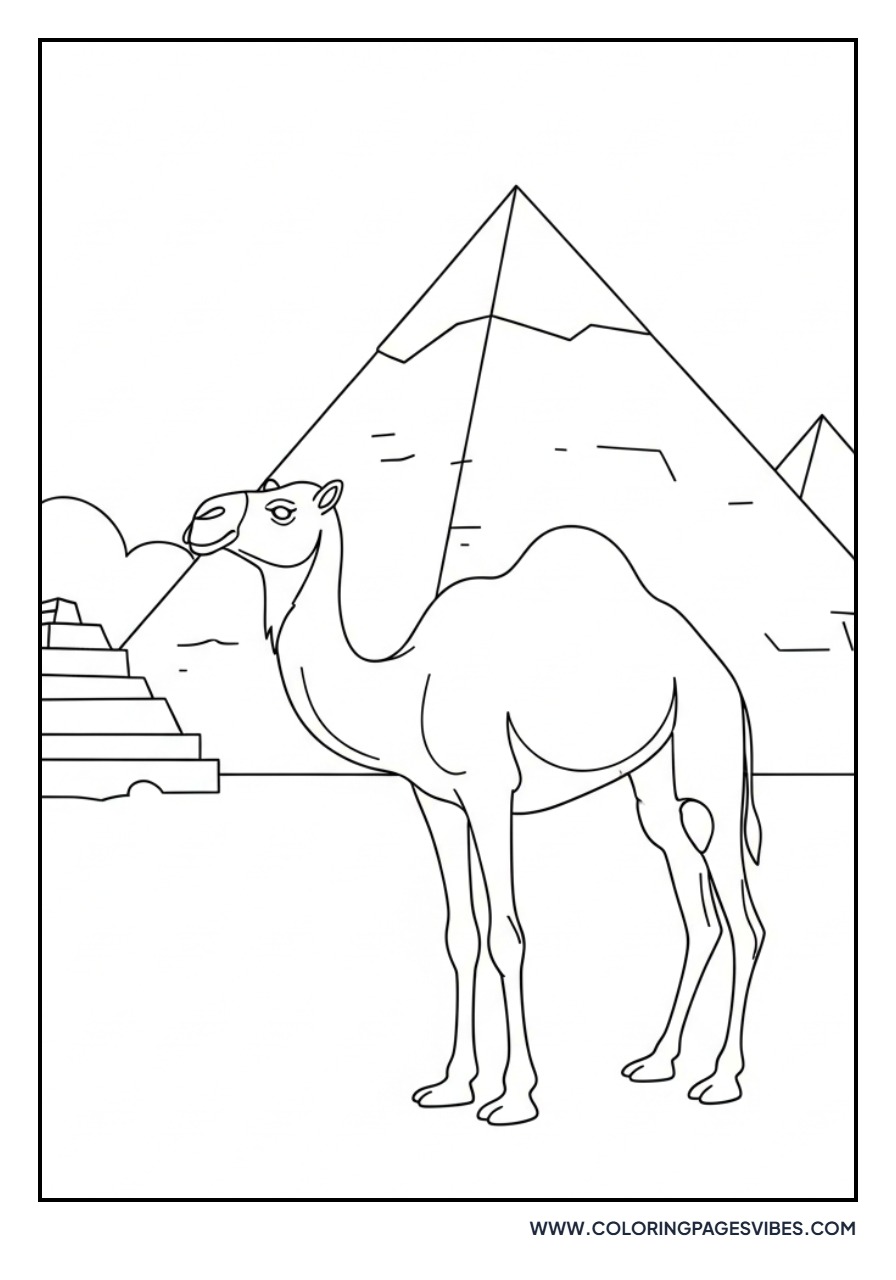 Camel Near Pyramids
