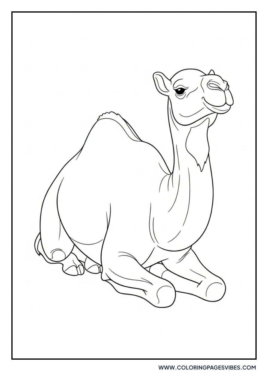 Camel Resting in Sand